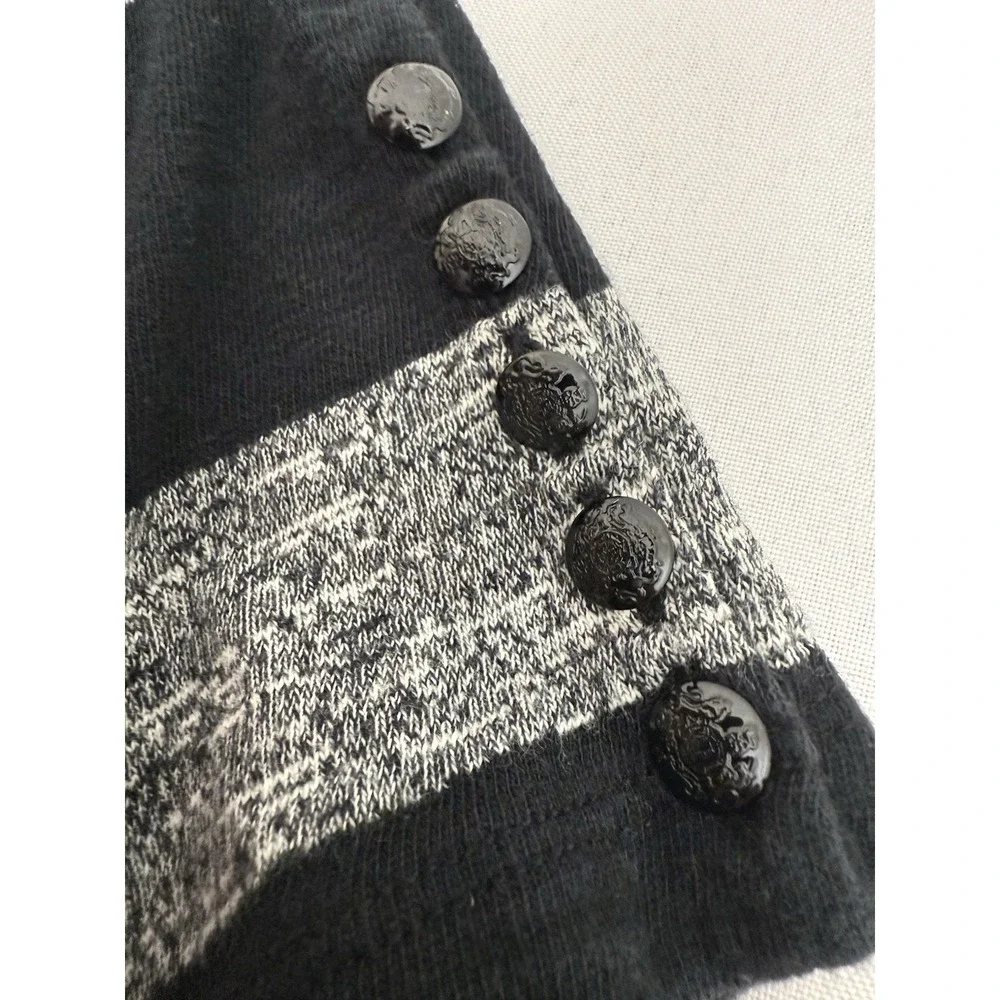 J.‎ CREW Black and Gray Striped Knit Shift Dress Cotton Womens Size XS
